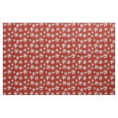 赤と白雪片パターン ファブリック (ファットクウォーター)