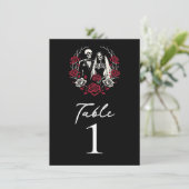 赤と白黒のバラスケルトンテーブル番号 招待状 (スタンド正面)