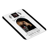 赤と白黒のバラスケルトン日付の保存 マグネット (右側)