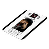 赤と白黒のバラスケルトン日付の保存 マグネット (左側)