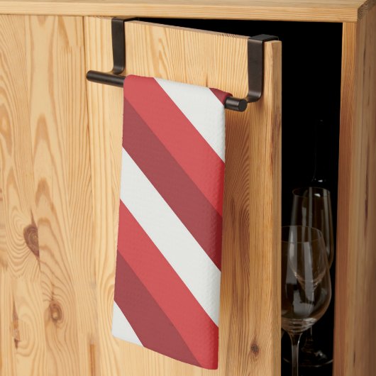 赤と白 キッチンタオル (三つ折り)