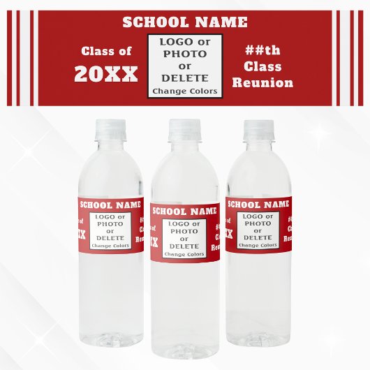 赤と白、クラス懇親会 ペットボトルラベル