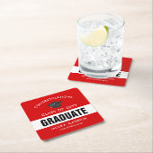 赤と白  スクエアペーパーコースター (インサイチュ)