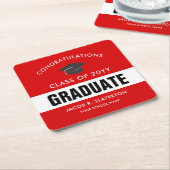 赤と白  スクエアペーパーコースター (アングル)