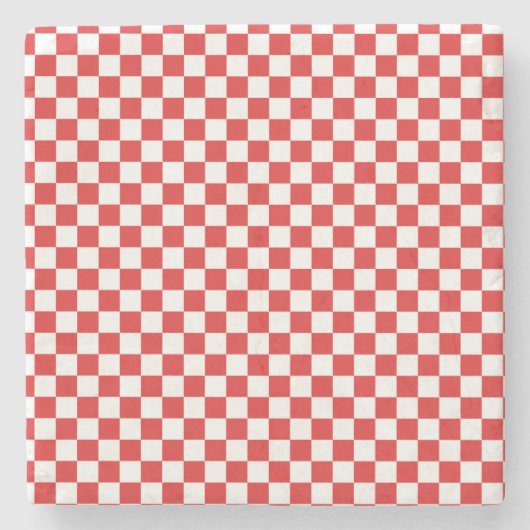 赤と白 ストーンコースター (正面)