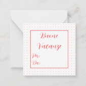 赤と白Buon Natale Greeting ノートカード (裏面)