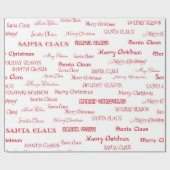 赤と白Christmas Script ラッピングペーパー (フラット)