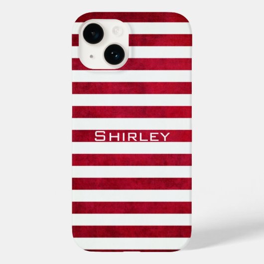 赤と白Fabric TextureのストライプOptions by StAylor Case-Mate iPhoneケース (裏面)