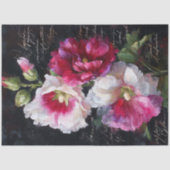 赤と白Hollyhockフローラ切り離 薄葉紙 (正面)