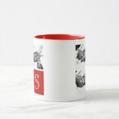 赤と白Instagramフォトコラージモノグラム マグカップ (中央)