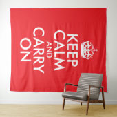 赤と白Keep Calm and Carry On タペストリー (インサイチュ(横))