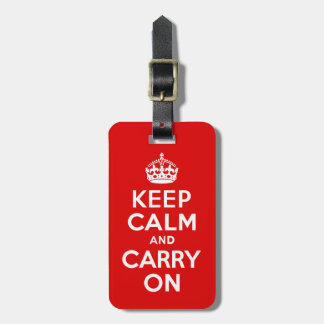 赤と白Keep Calm and Carry On ラゲッジタグ