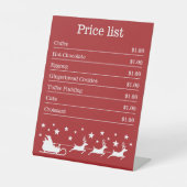 赤と白Santa Sleighクリスマス価格表 台座サイン (正面)