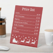 赤と白Santa Sleighクリスマス価格表 台座サイン (インサイチュ)
