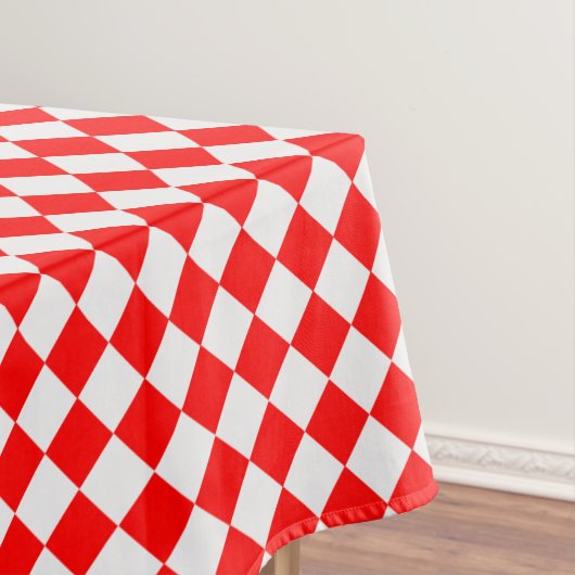 赤と白Shirley Taylorによるダイヤモンドパターン テーブルクロス (インサイチュ)