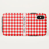赤と白ShirleyTaylorによるダイヤモンドパターン Case-Mate iPhoneケース (裏面(横))