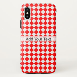 赤と白ShirleyTaylorによるダイヤモンドパターン iPhone X ケース