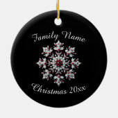 赤と真珠のスノーフレーク・ファミリー セラミックオーナメント (裏面)