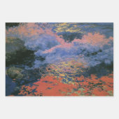 赤と真鍮の花の印象派 ラッピングペーパーシート (正面3)