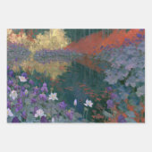 赤と真鍮の花の印象派 ラッピングペーパーシート (正面2)