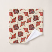 赤と砂のエイ バスタオルセット (ウォッシュタオル)