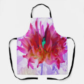 赤と素晴らし熱ピンクサボサボダリア エプロン (正面)