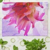 赤と素晴らし熱ピンクサボサボダリア キッチンタオル (折り畳み)