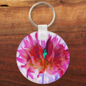 赤と素晴らし熱ピンクサボサボダリア キーホルダー (正面)