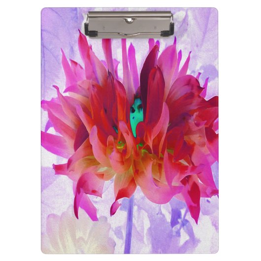 赤と素晴らし熱ピンクサボサボダリア クリップボード (正面)