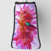 赤と素晴らし熱ピンクサボサボダリア ゴルフヘッドカバー (回転90)