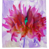 赤と素晴らし熱ピンクサボサボダリア シャワーカーテン (正面)