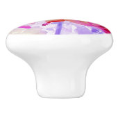 赤と素晴らし熱ピンクサボサボダリア セラミックノブ (側面)