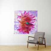 赤と素晴らし熱ピンクサボサボダリア タペストリー (インサイチュ(横))