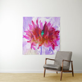 赤と素晴らし熱ピンクサボサボダリア タペストリー