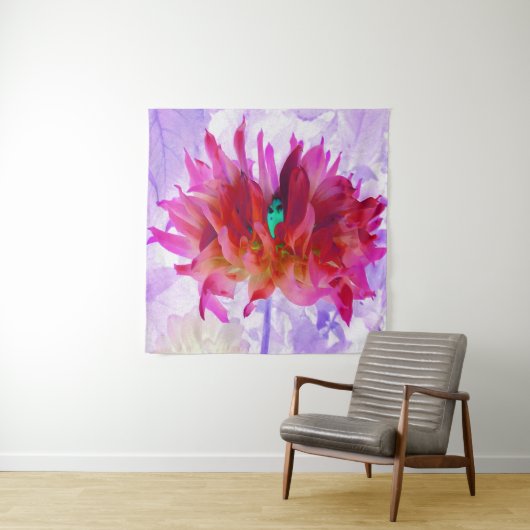 赤と素晴らし熱ピンクサボサボダリア タペストリー (インサイチュ)