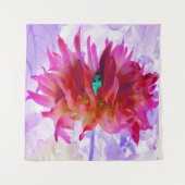 赤と素晴らし熱ピンクサボサボダリア タペストリー (正面)