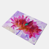 赤と素晴らし熱ピンクサボサボダリア ドアマット (アングル)