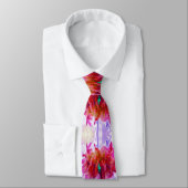 赤と素晴らし熱ピンクサボサボダリア ネクタイ (タイ)