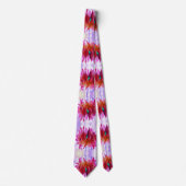 赤と素晴らし熱ピンクサボサボダリア ネクタイ (正面)