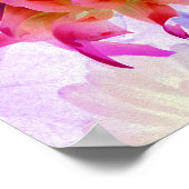 赤と素晴らし熱ピンクサボサボダリア ポスター (角)