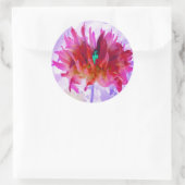 赤と素晴らし熱ピンクサボサボダリア ラウンドシール (バッグ)