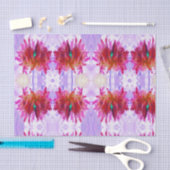 赤と素晴らし熱ピンクサボサボダリア 薄葉紙 (クラフト)