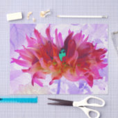 赤と素晴らし熱ピンクサボサボダリア 薄葉紙 (クラフト)