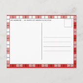 赤と素朴白のギンガムフランネルクリスマスツリー 案内ポストカード (裏面)