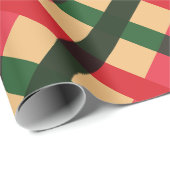 赤と素朴緑のタータンチェック格子模様ホリデーラッピング ラッピングペーパー (ロールコーナー)