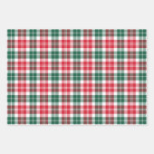 赤と素朴緑の時計はクリスマスに楽しんで ラッピングペーパーシート (正面)