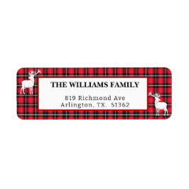 赤と素朴黒バッファロープレイドホリデー ラベル