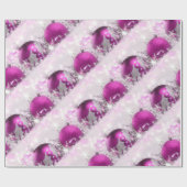 赤と紫と銀のクリスマスラッピング紙 ラッピングペーパー (フラット)