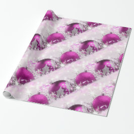 赤と紫と銀のクリスマスラッピング紙 ラッピングペーパー