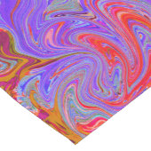 赤と紫のグルービー抽象芸術レトロアート ショートテーブルランナー (コーナー)